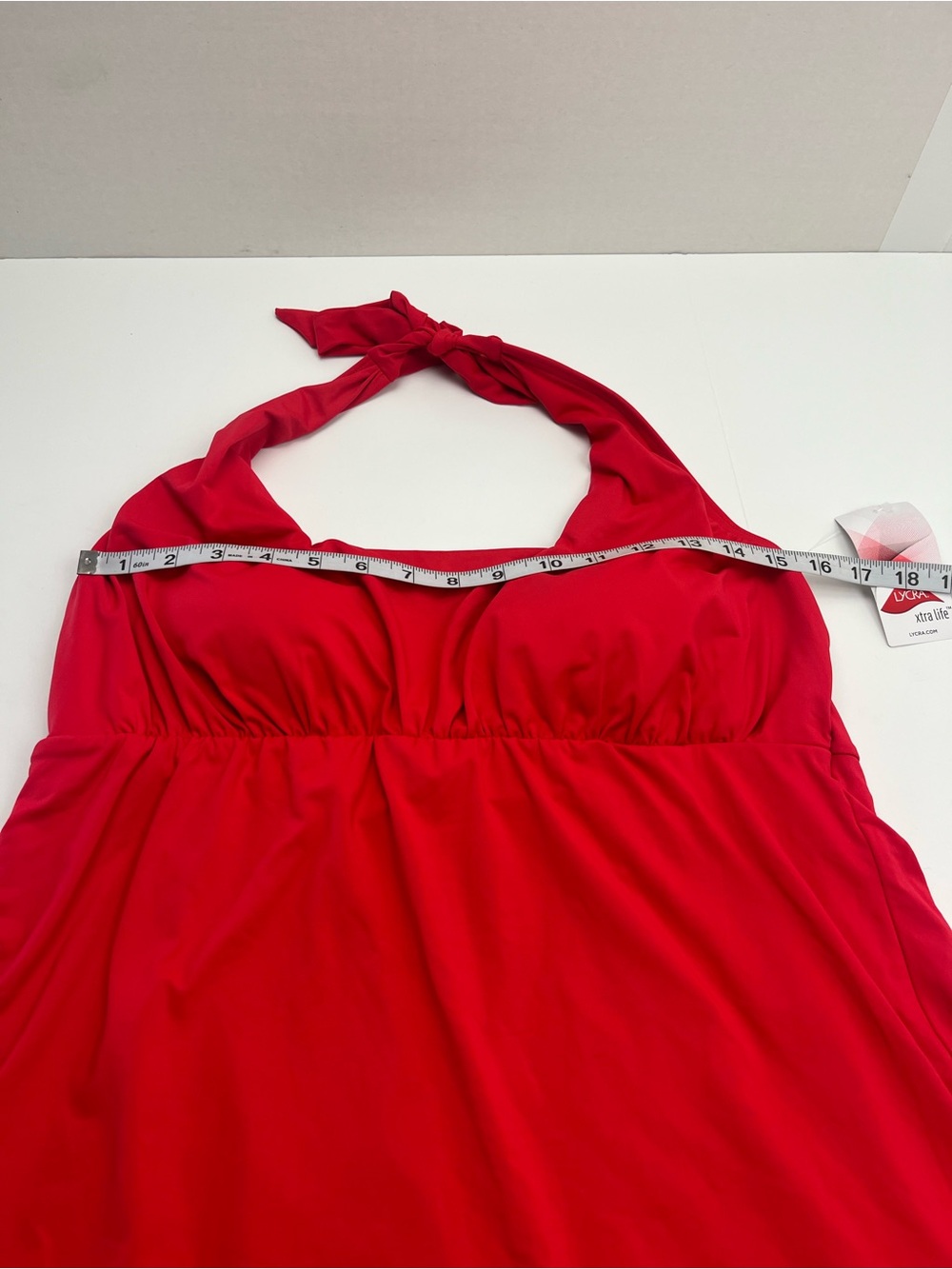 Lands’ End Red Halter Swimdress Womens Size Large US 14 - 16 One Piece NEW - Picture 6 of 12
